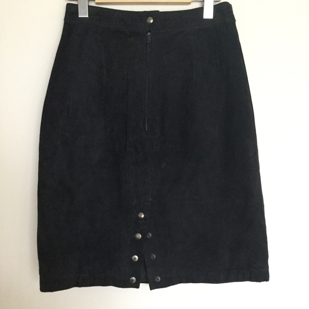 Vintage G-III Leather Skirt Black